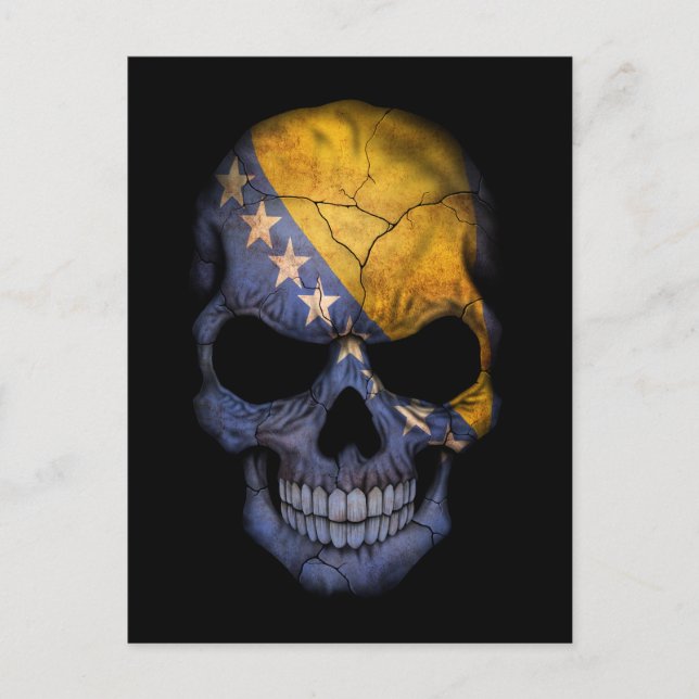 Maßgeschneiderter bosnischer Flaggenschädel Postkarte (Vorderseite)