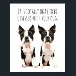 Maßgeschneiderter Boston Terrier Dog Pop Art Foto  Poster<br><div class="desc">Maßgeschneidertes Boston Terrier Dog Pop Art Foto Design. Für das Tier, Hund und Haustier Liebhaber. Was ist besser als ein Boston Terrier? Zwei Boston Terrier Hunde! Cartoon Karikatur macht das noch mehr Spaß. Option zum Hinzufügen eines eigenen Fotos und Textes. Bestellen Sie Ihre eigene Haustier-Illustration per Zazzle Chat oder schicken...</div>
