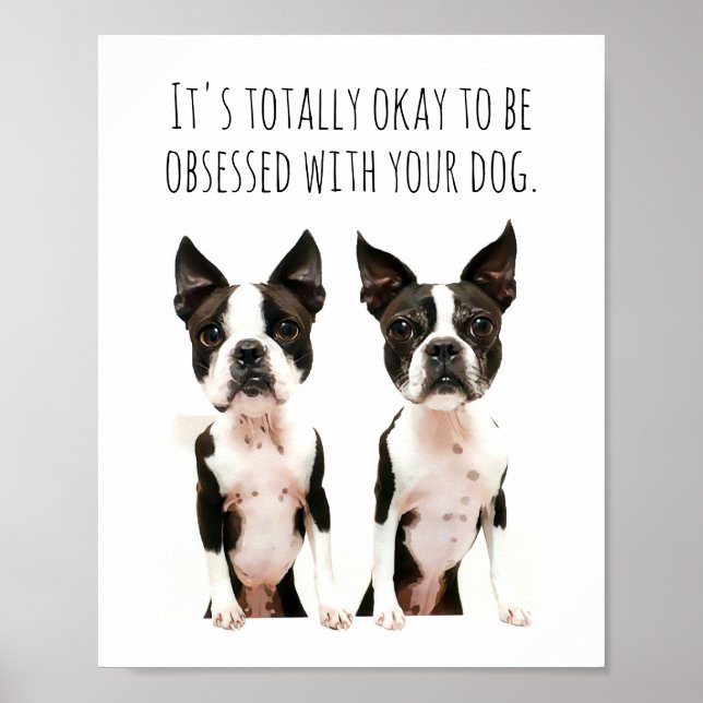 Maßgeschneiderter Boston Terrier Dog Pop Art Foto  Poster (Vorne)