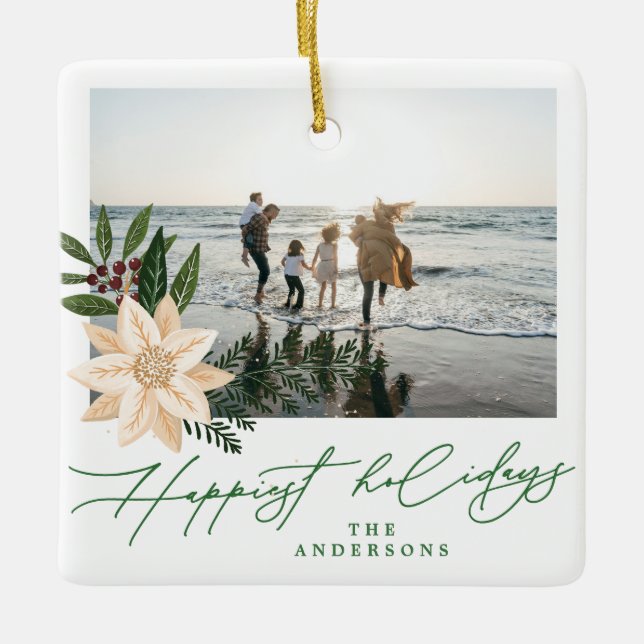 Maßgeschneiderter botanischer Familienurlaub Foto Keramikornament (Vorderseite)