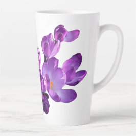 Maßgeschneiderter Bridget-Name violette Blumen boh Milchtasse