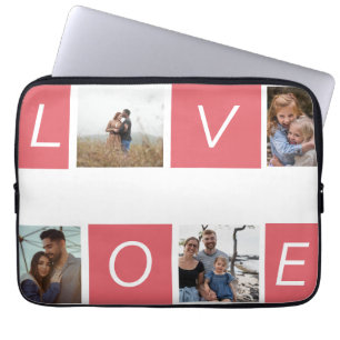 Maßgeschneiderter Chic Liebe 4 Fotocollage Laptop- Laptopschutzhülle