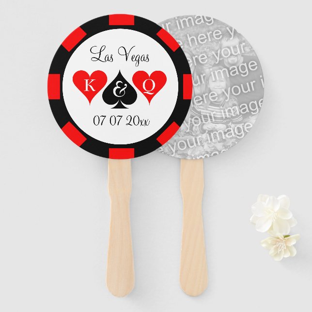 Maßgeschneiderter Chip-Handventilator für Vegas Ho Fächer (Vorne und Hinten)