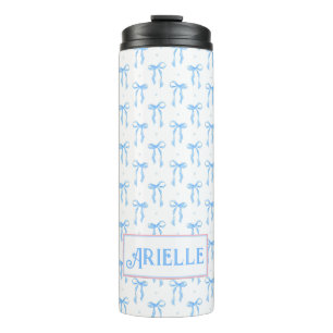 Maßgeschneiderter Coquette Blue Bow Thermosbecher