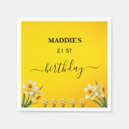 Maßgeschneiderter Daffodil März Geburtstag Blume G Serviette