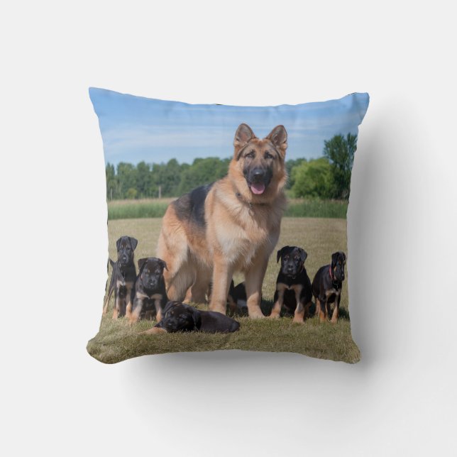 Maßgeschneiderter Deutscher Hirte mit Adorable Wel Kissen (Vorderseite)