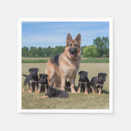 Maßgeschneiderter Deutscher Hirte mit Adorable Wel Serviette