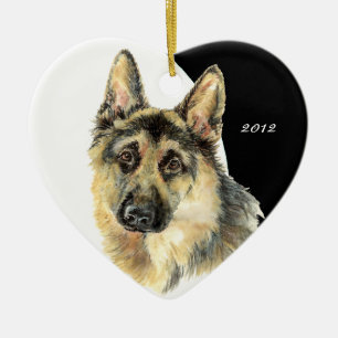 Maßgeschneiderter deutscher Schäferhund Keramikornament