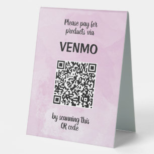 Maßgeschneiderter Drei-Seiten-QR-Code Wasserfarbe Tischaufsteller