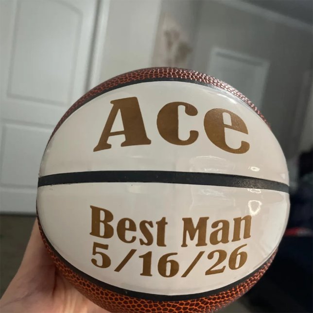 Maßgeschneiderter Ehering Mini Basketball (Customized Wedding Ring Bearer Keepsake Basketball)