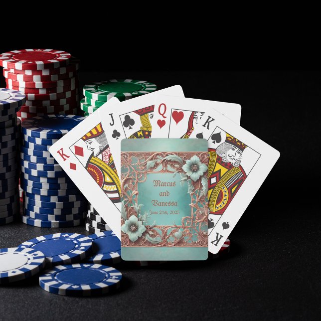Maßgeschneiderter, eleganter Kupferturquoise-Rahme Spielkarten (Von Creator hochgeladen)