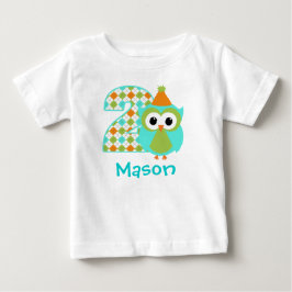 Maßgeschneiderter Eule Boy Zweites Shirt 2 Jahre