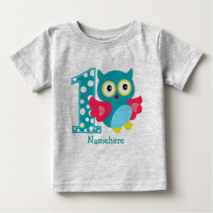 Maßgeschneiderter First Birthday Owl Baby T - Shir T-shirt