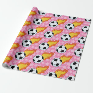 Maßgeschneiderter Flaming-Fußballball Geschenkpapier