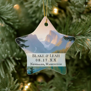 Maßgeschneiderter Foto Sake Hochzeitsornament Keramik Ornament