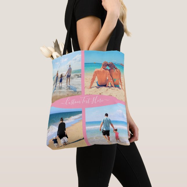 Maßgeschneiderter Fotomaterial mit Text Tasche (Von Nahem)