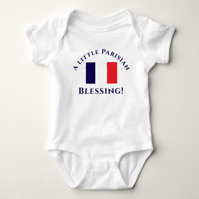 Maßgeschneiderter französischer Patriotic Baby Bod Baby Strampler (Vorderseite)