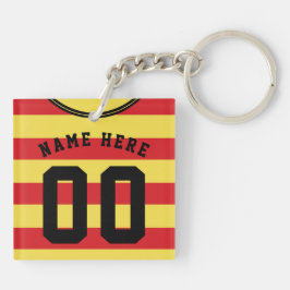 Maßgeschneiderter Fußball-Jersey-Keyring, rote Str Schlüsselanhänger