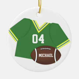 Maßgeschneiderter Fußball und Green Jersey-Ornamen Keramikornament