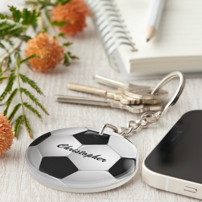 Maßgeschneiderter Fußballball Schlüsselanhänger (Vorderseite rechts)