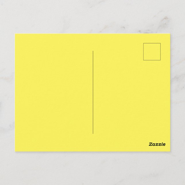 Maßgeschneiderter gelber Bildperfektionstandard Postkarte (Rückseite)