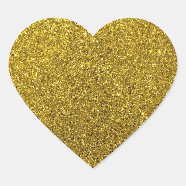 Maßgeschneiderter Gold-Glitzer-Blank Herz-Aufkleber (Vorderseite)