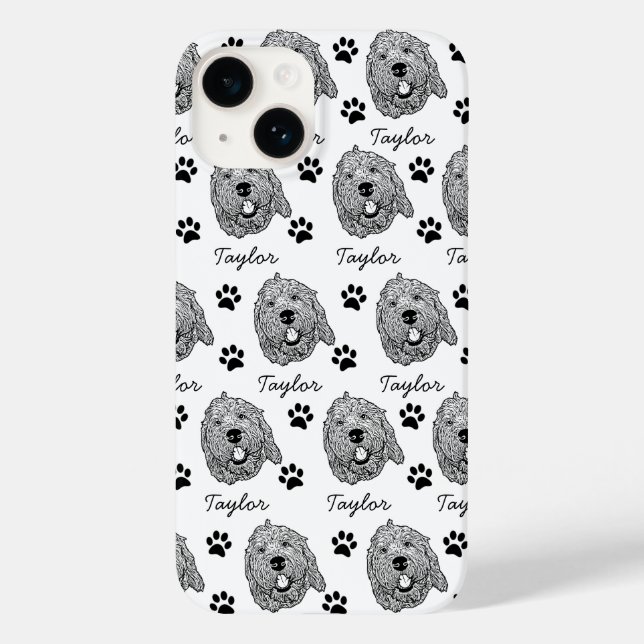 Maßgeschneiderter Goldendoodle Hund Personalisiert Case-Mate iPhone 14 Hülle (Rückseite)