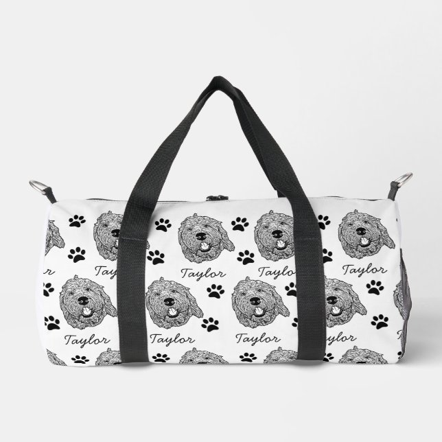 Maßgeschneiderter Goldendoodle Hund Personalisiert Duffle Bag (Vorderseite)