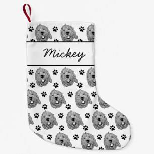Maßgeschneiderter Goldendoodle Hund Personalisiert Kleiner Weihnachtsstrumpf