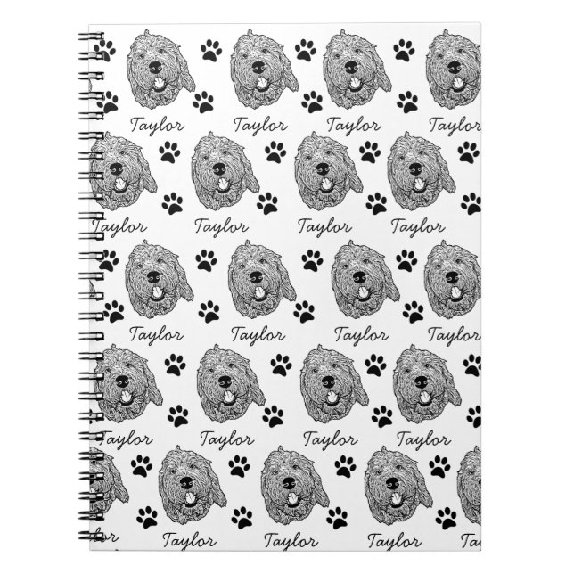 Maßgeschneiderter Goldendoodle Hund Personalisiert Notizblock (Vorderseite)