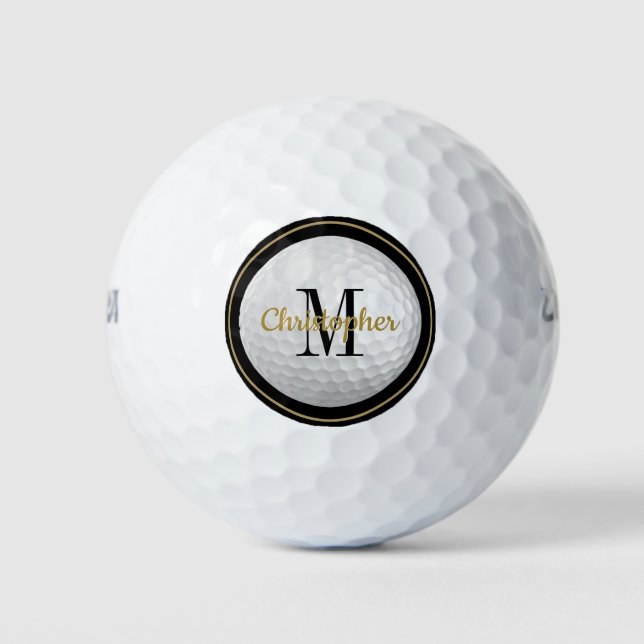 Maßgeschneiderter Golf Ball mit Monogramm und Name (Vorderseite)