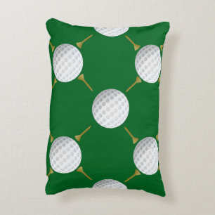 Maßgeschneiderter Golf Ball und T-Shirts auf Green Dekokissen