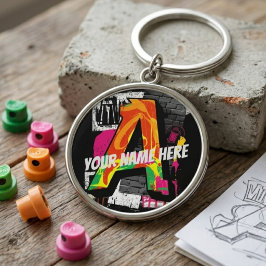 Maßgeschneiderter Graffiti-Stilbrief "A" Graphic Schlüsselanhänger