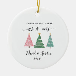 maßgeschneiderter, handgezeichnet Weihnachtsbaum Keramik Ornament