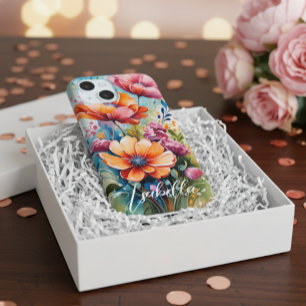 Maßgeschneiderter Handyhülle Blumen-Design iPhone 15 Hülle