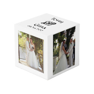 Maßgeschneiderter Hochzeitblock für das Foto Würfel