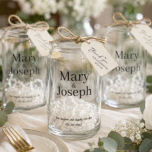 Maßgeschneiderter Hochzeitglass-Gefallen Dosenglas