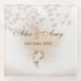 Maßgeschneiderter Hochzeitsglas-Untersetzer Glasuntersetzer