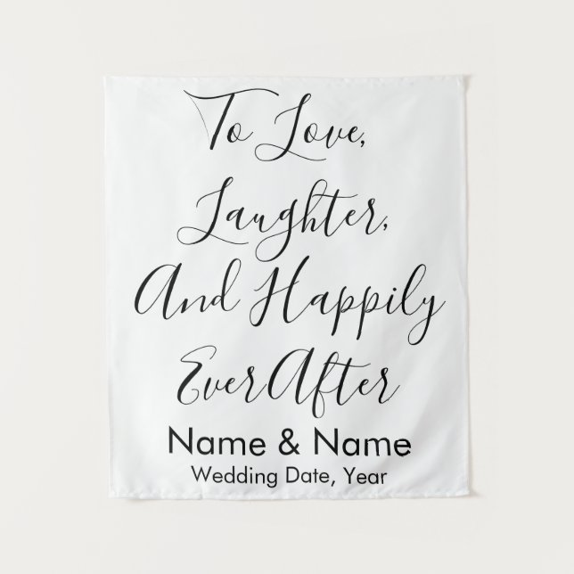 Maßgeschneiderter Hochzeitshintergrund, rustikaler Wandteppich (Vorderseite)