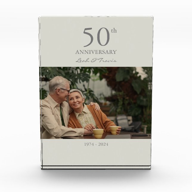 Maßgeschneiderter Hochzeitstag moderner Minimalism Fotoblock (Vorderseite)