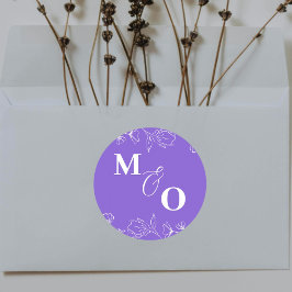 Maßgeschneiderter Hochzeitsticker mit Blume Runder Aufkleber