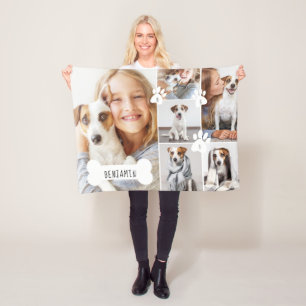 Maßgeschneiderter Hundeknochen und Pfosten-FotoCo Fleecedecke