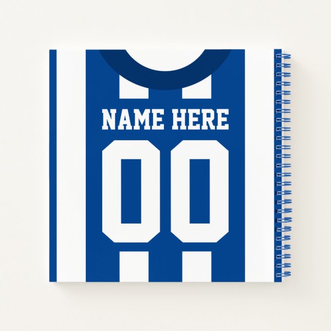 Maßgeschneiderter Jersey Template Notebook Soccer  Notizbuch (Rückseite)