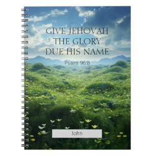Maßgeschneiderter JW-Jahr-Text Psalm 96:8 Notizblock