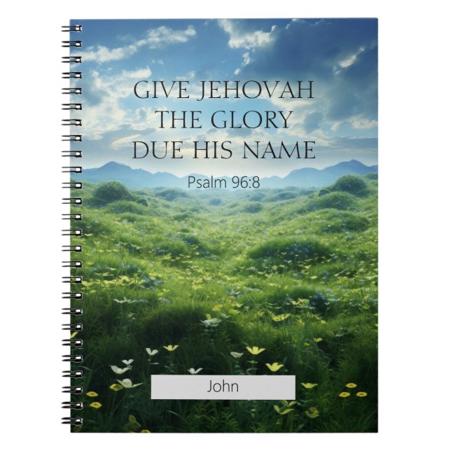 Maßgeschneiderter JW-Jahr-Text Psalm 96:8 Notizblock (Vorderseite)
