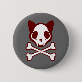 Maßgeschneiderter Katzenschädel und Kreuzknochen Button
