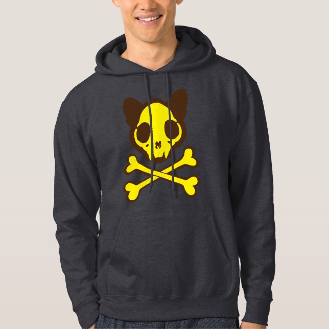 Maßgeschneiderter Katzenschädel und Kreuzknochen Hoodie (Vorderseite)