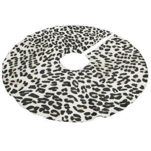 Maßgeschneiderter Leopard Print Weihnachtsbaumrock Leinenimitat Weihnachtsbaumdecke
