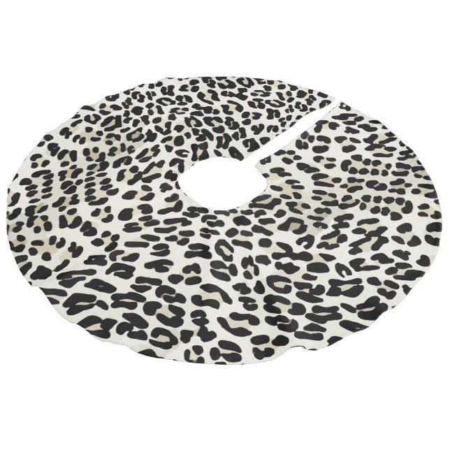 Maßgeschneiderter Leopard Print Weihnachtsbaumrock Leinenimitat Weihnachtsbaumdecke (Schrägansicht)