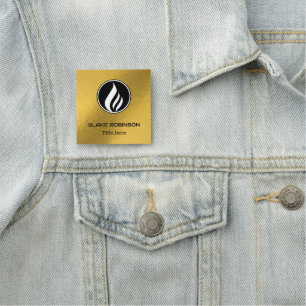 Maßgeschneiderter Logo-Farbverlauf Gold minimalist Namensschild